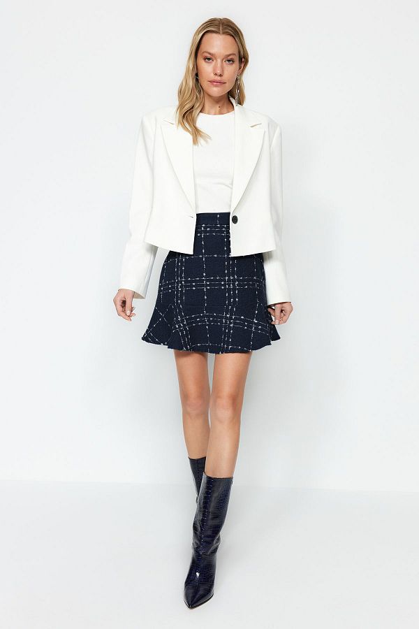 Woven tweed mini skirt on sale