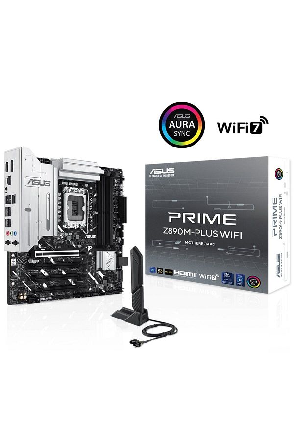 ASUS-Prime Z890M-Plus Wifi Intel Z890 Lga1851 Ddr5 7600 Dp HDMI 3X M2 Usb3.2 Wifi 7 Matx 10+1+2+1 1