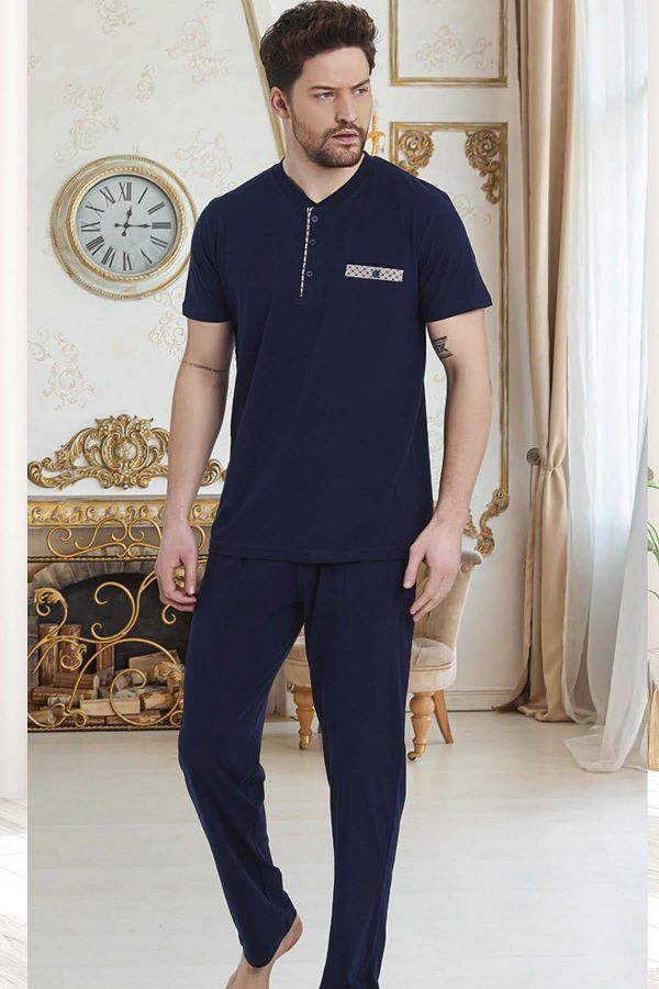 Erse 100 Cotton Single Jersey Combed Short Sleeve Men s Pajama Set Trendyol