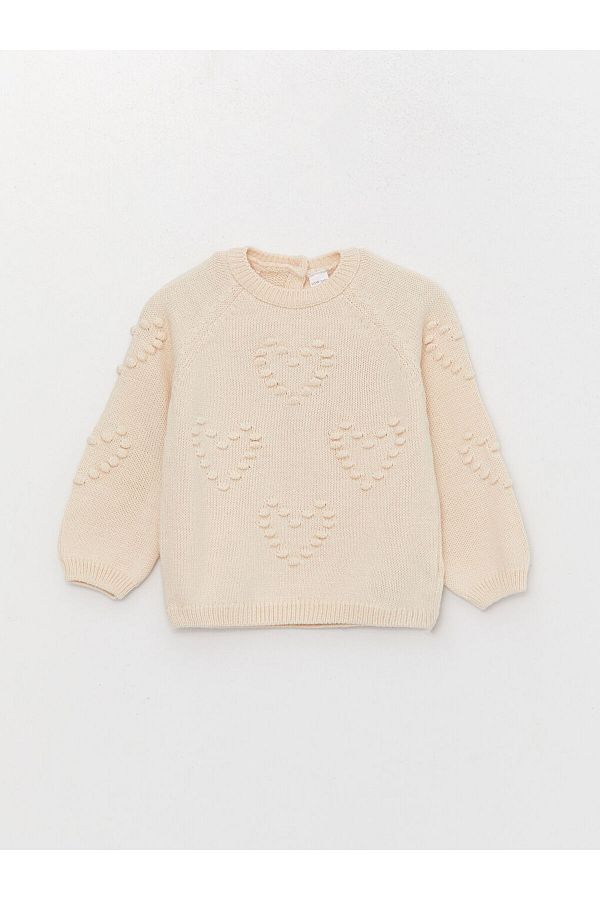 LC Waikiki-Langärmliger Strickpullover für Babys und Mädchen mit Rundhalsausschnitt 1