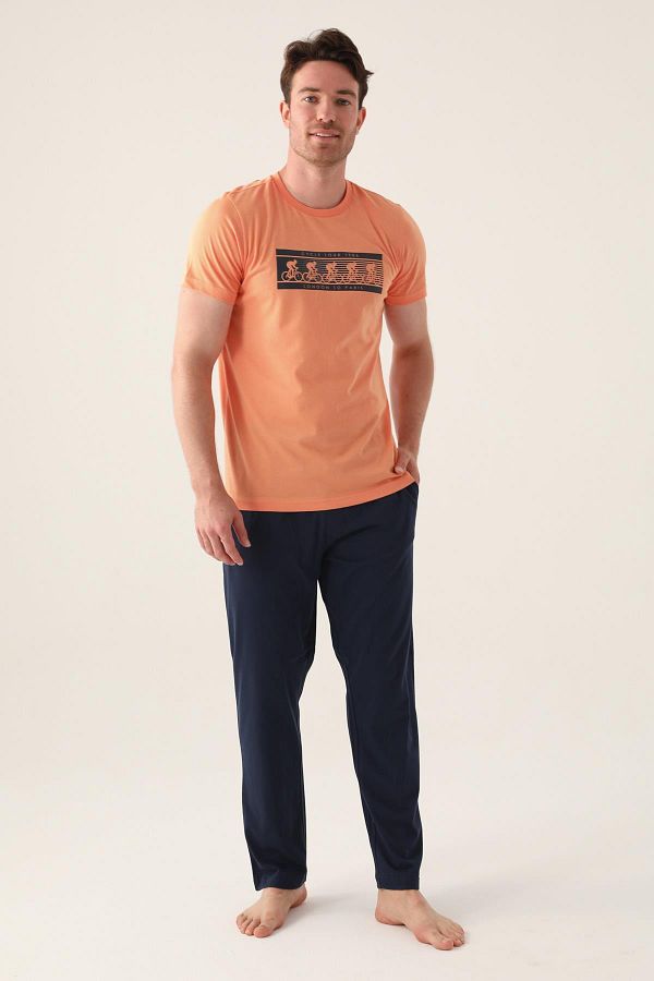 Arnetta-100% Cotton Crew Neck Pocket Pajama Set 1