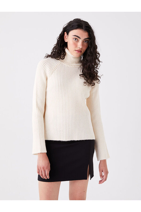 LC Waikiki Rollkragenpullover für Damen – einfarbig, lange Ärmel