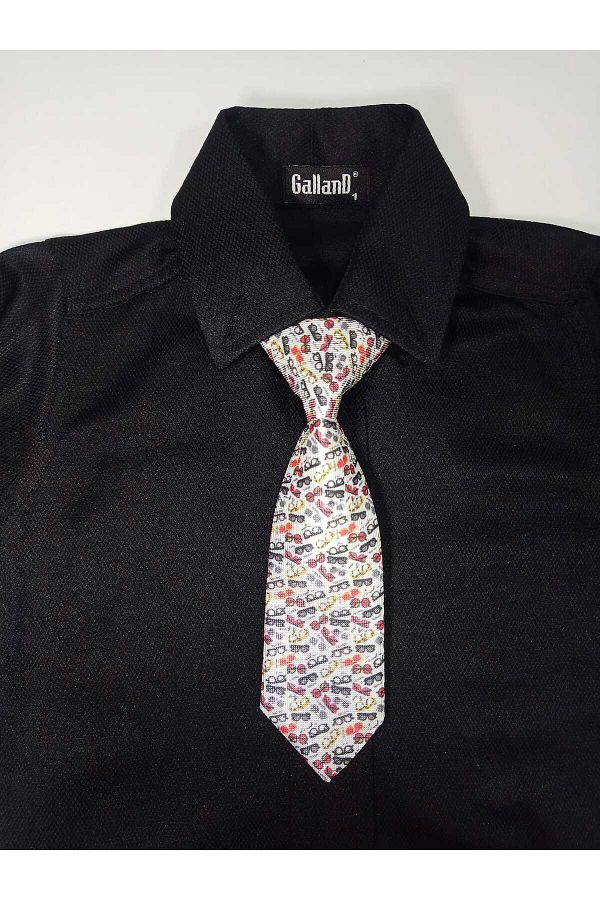 GallanD-Baby Boy Tie - Colorful Pattern, 18cm Classic Tied Adjustable Rubber 1