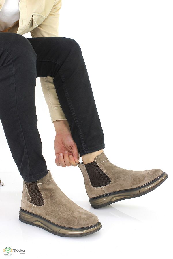 MARCOMEN-Men's Genuine Leather Air Sole Laceless Sports Style Boots Mr4K/Bt20001 1