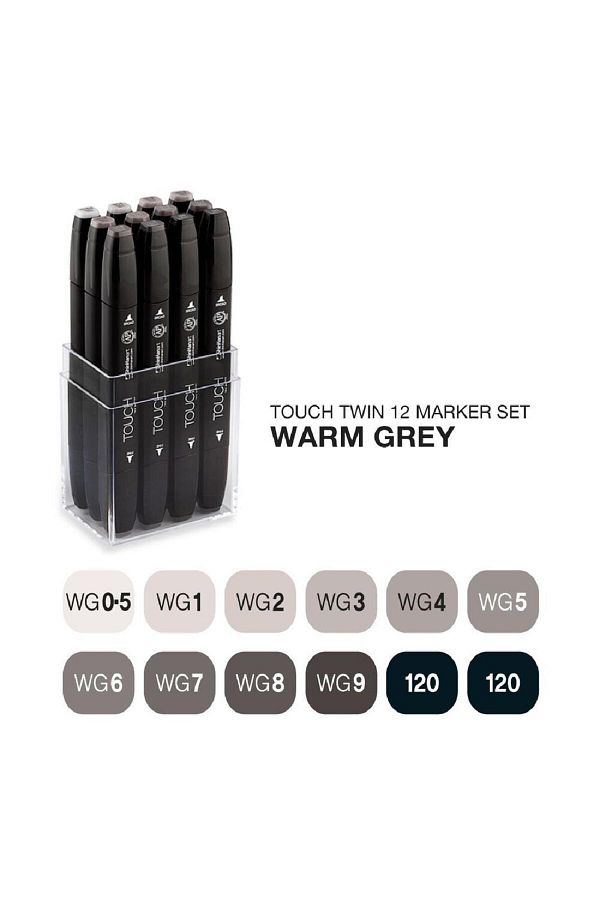 Shinhan Art-Touch Twin Cold Greys Marker Set of 12 1101203 1