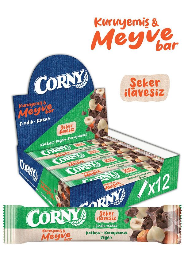 CORNY-12 Pieces Nut Cocoa Fruit Bar 1