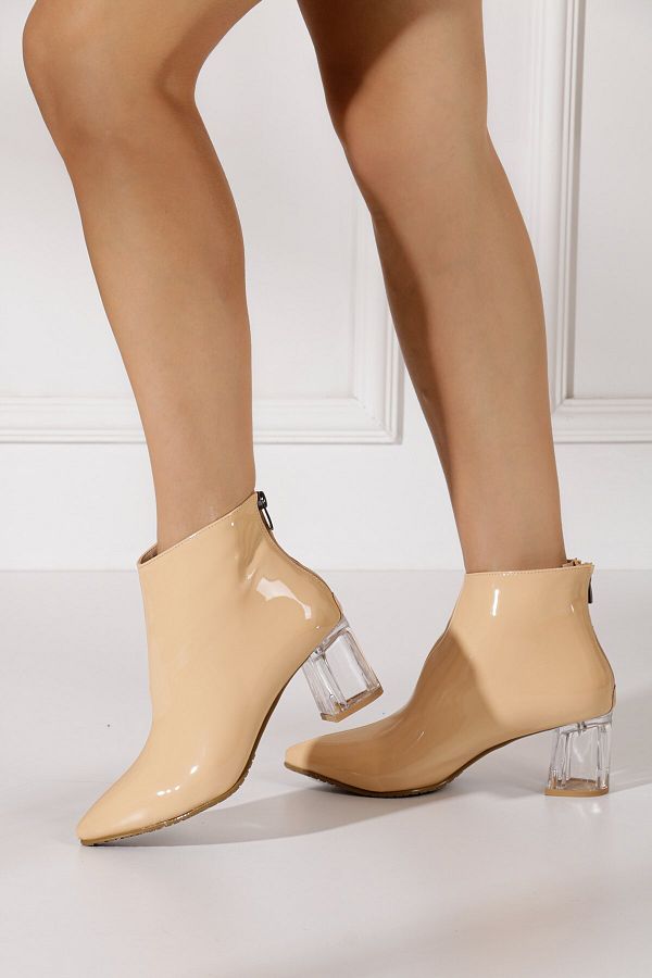 LAURELS-Women's Black Transparent Heeled Boots 1