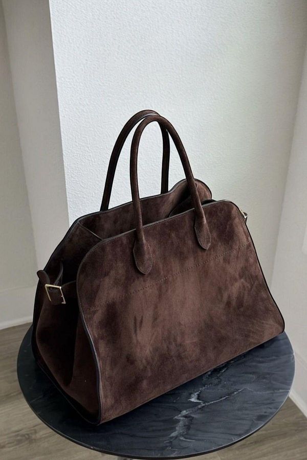 BAHELS Women's Viral Bitter Brown Large Size Suede Bag - Trendyol