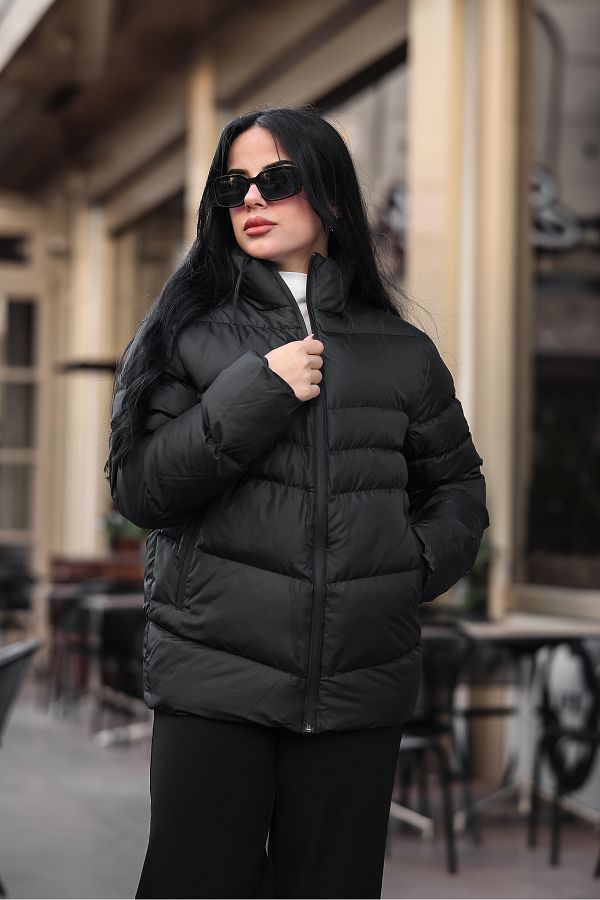 Windproof puffer jacket hot sale