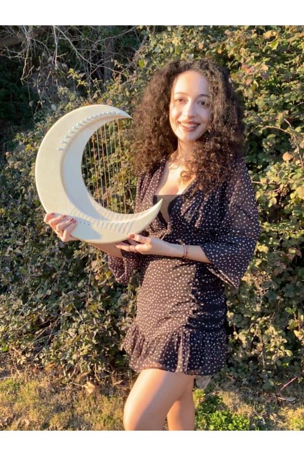 miniarpturkiye-18 String Mega Size Pro Moon Lyre Harp 1