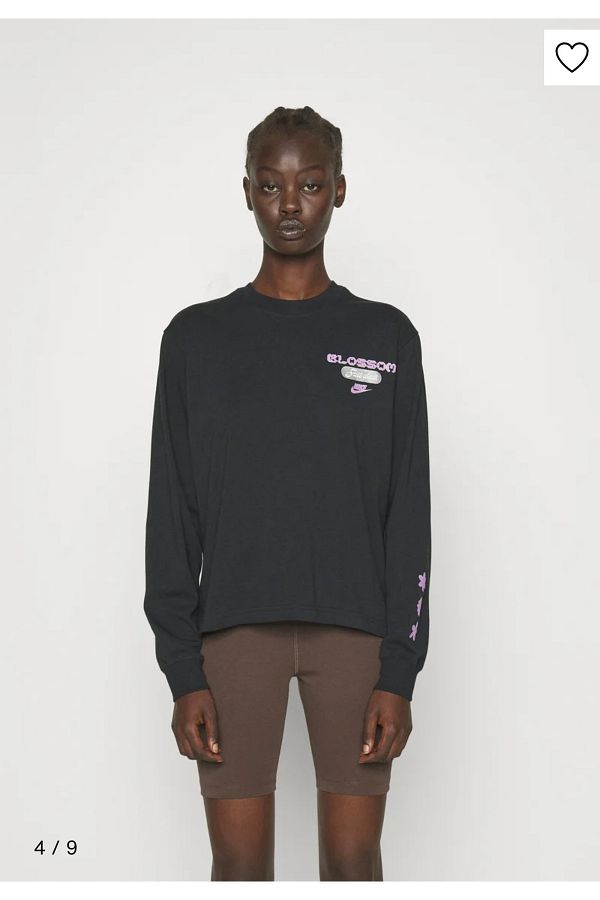 Nike black long sleeve shirt womens deals