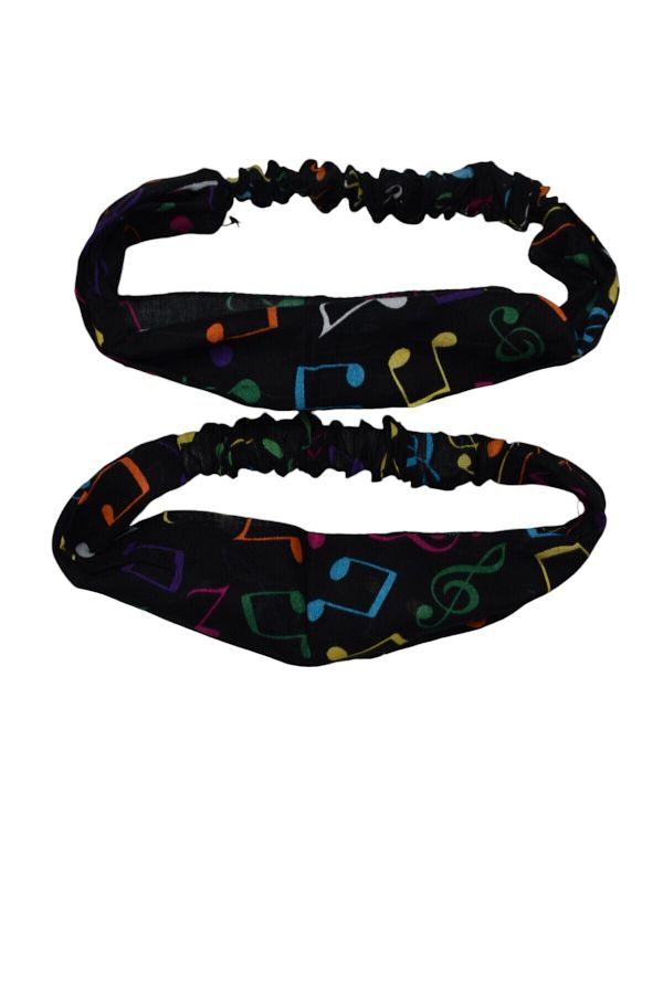 YELPAZE DÜNYASI-Elastic Bandana Set of 2 with Colorful Music Notes 1
