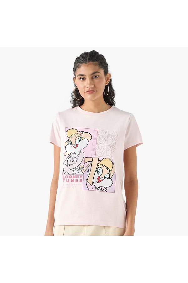 SP Characters Looney Tunes Print T shirt with Crew Neck and Short Sleeves Trendyol