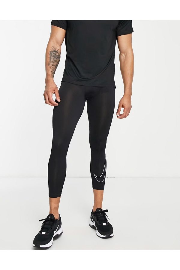 Nike Pro Dri Fit 3Qt Men s Black Training Tights Trendyol