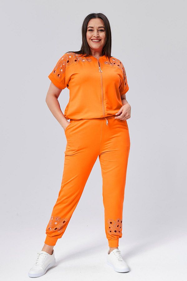 Orange tracksuit womens top