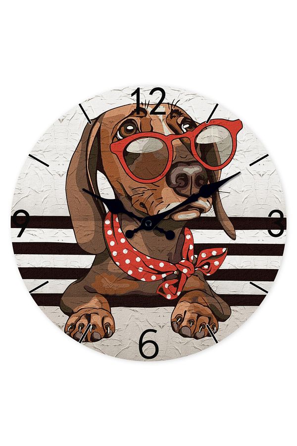 Choice-Personalized Dachshund Red Glasses Wooden Wall Clock Living Room Bedroom Kitchen Home Decoration ... 1