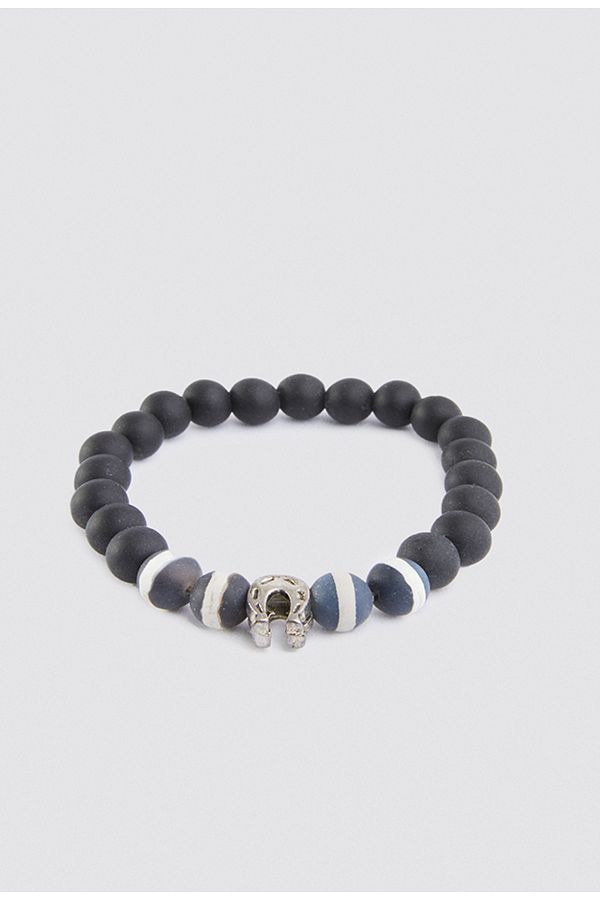 Twn-Nickel Cube Onyx Natural Stone Men's Bracelet 1
