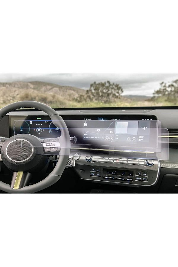PiyasaSepeti-9H Nano Screen Protector Compatible with Hyundai Kona 2024 Instrument Panel and Information Display 1