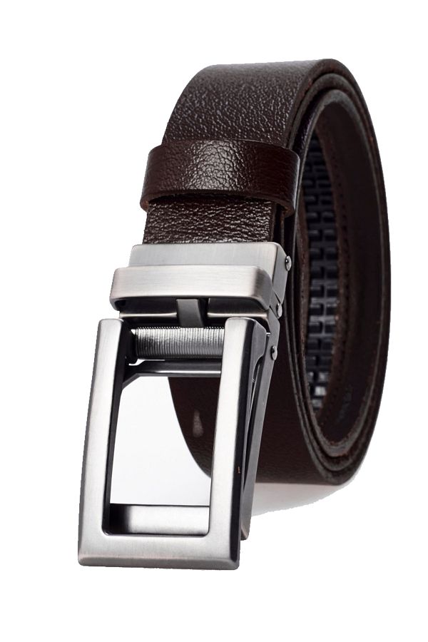 derikem-100% Genuine Buffalo Leather Classic Men's Belt with Automatic Buckle Without Holes 1