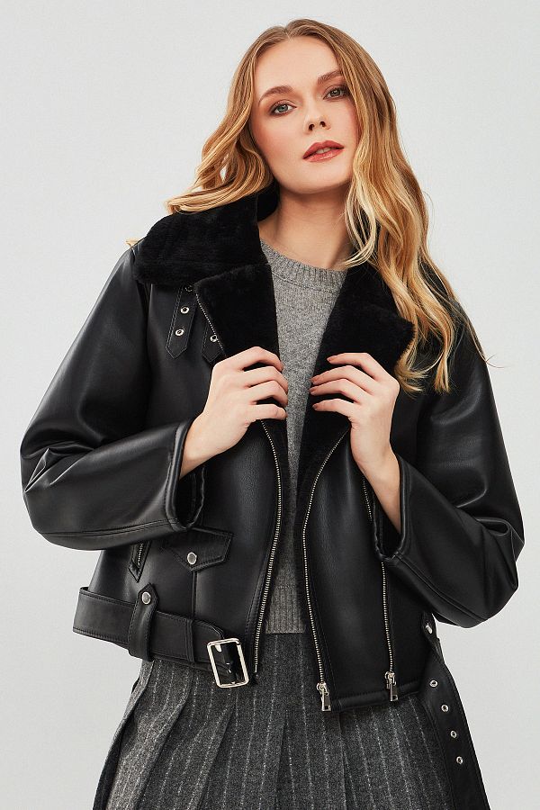 Teddy biker jacket black hot sale