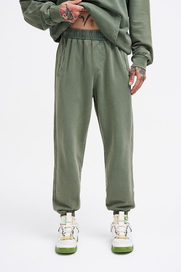 Machinist-Men's Washed Basic Jogger Khaki Sweatpants 1