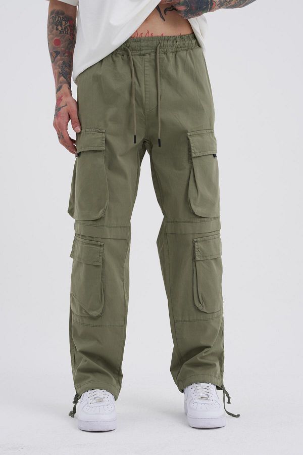 Machinist-Blugi cargo largi pentru bărbați kaki 1
