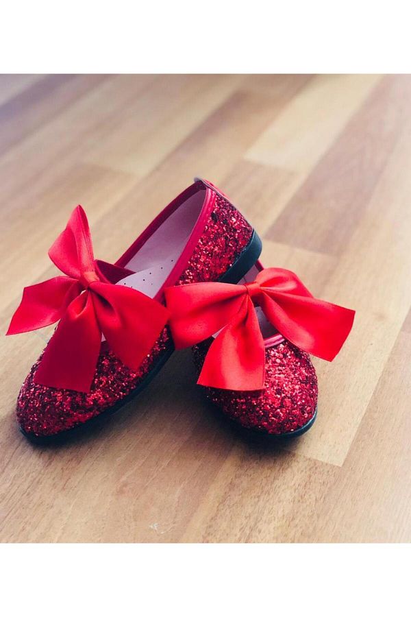 Gala-Glittery Shoes with Bow on the Front 1