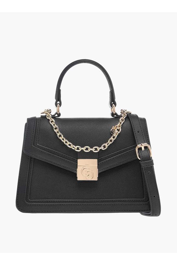 Celeste-Solid Satchel Bag with Flap Closure and Detachable Strap 1