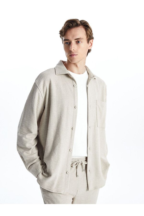 LC Waikiki-LCW Regular Fit Langarm-Herrenhemdjacke 1