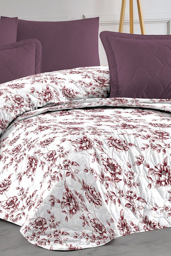 EVA-155 X 230 Cm Patterned Single Quilted Bedspread and Sofa 1