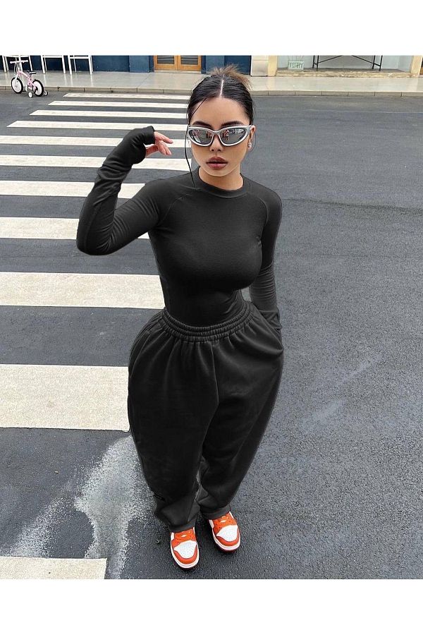 Gofeel-Black Basic Bodysuit 1
