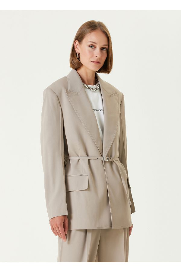 Acne Studios-Beige Blazer Size 38 - Belt Detailed 1