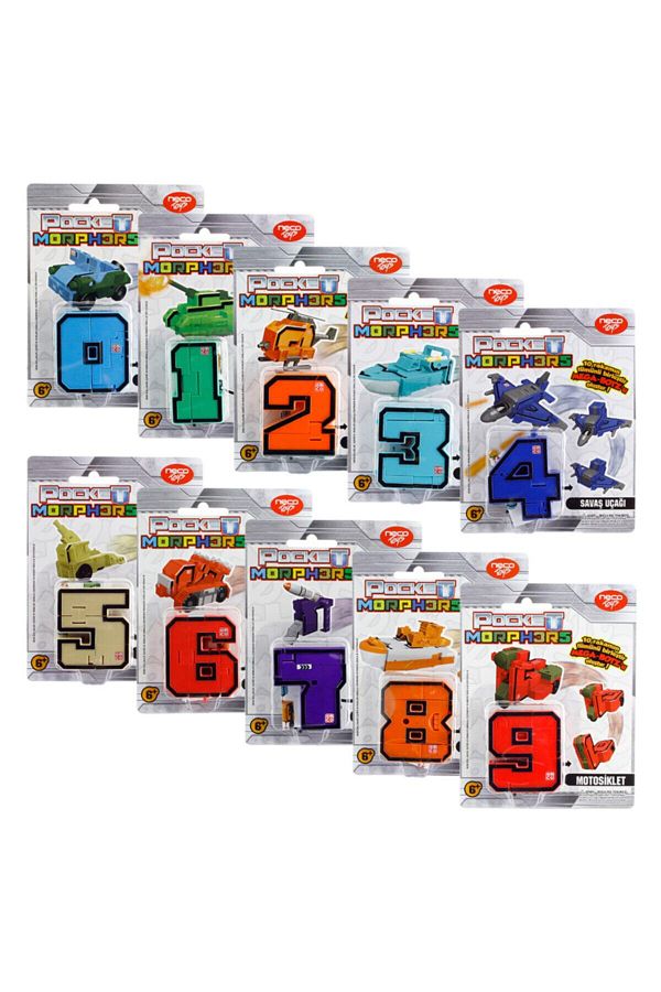 Pocket Morphers-Numbers That Can Be Transformed into Robots Set of 10 1