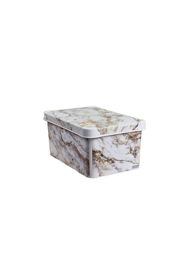 QUTU-Style Box Marble Patterned 5 L Decorative Storage Box 1