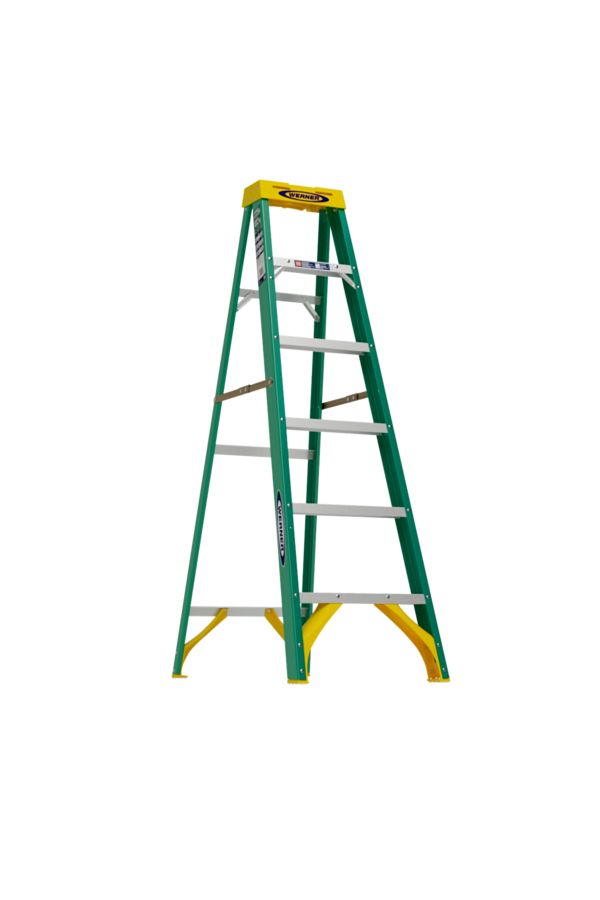 WERNER-Type II Durable and Sturdy Fiberglass Step Ladder 6ft 1