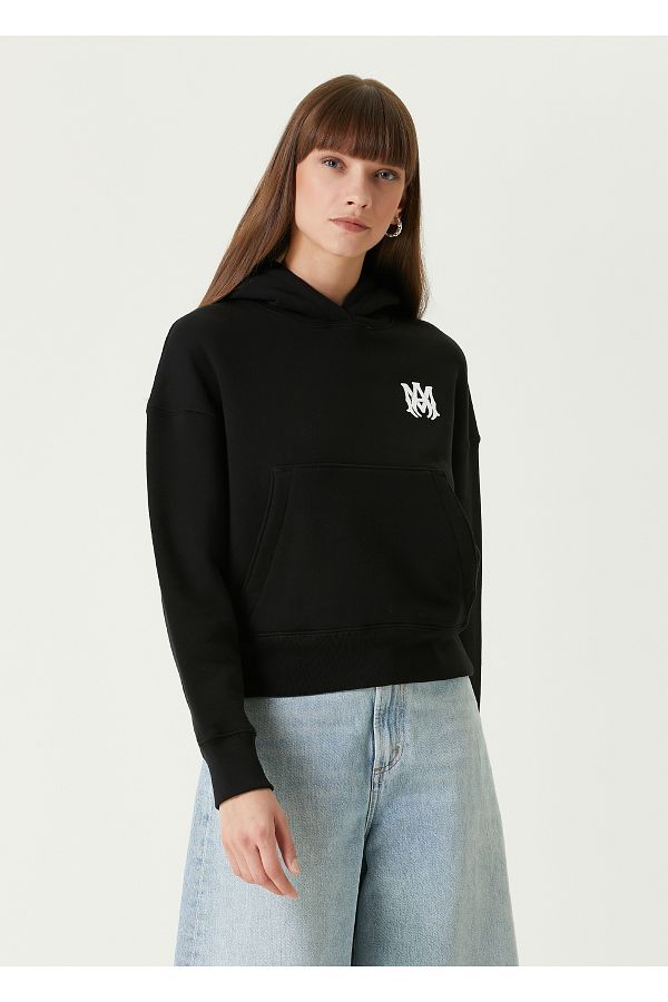 Amiri Black Hooded Logo Sweatshirt Size XS Trendyol