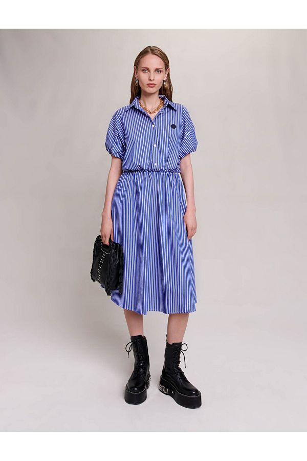 Maje striped shirt dress shop