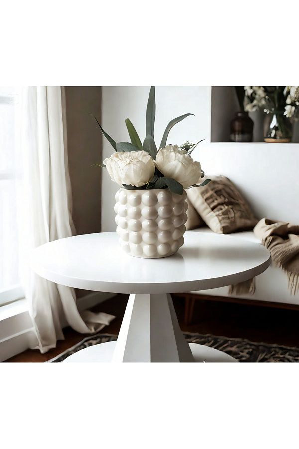 Lui Tasarım-Nordic Style Bohemian Decorative Bubble Vase Beige Color 13 cm 1