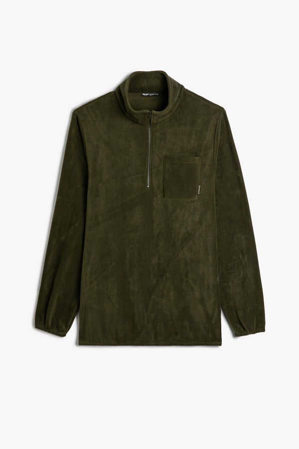 Koton-Khaki Men's Sweatshirt 4Wam70465Mk 1