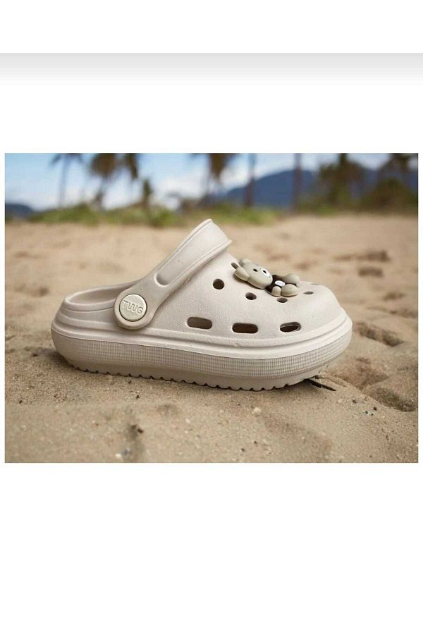 BAYRAMOĞLU KUNDURA-Byk 313 Beige Children's Non-Slip Eva Garden Sea Beach Slippers 1