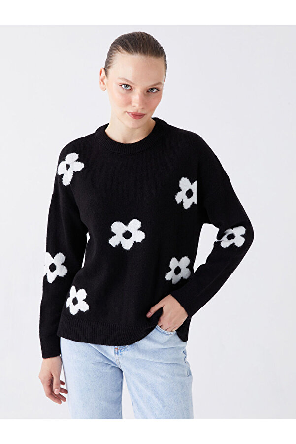 LC Waikiki Langärmliger Oversize-Strickpullover für Damen mit