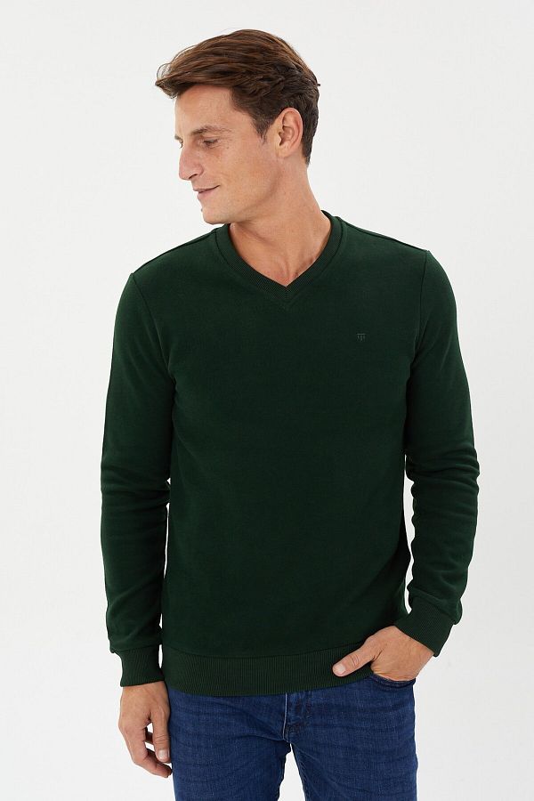 Tony Montana Plus Size Velvet Thessaloniki Basic V Neck Sweatshirt Ks 1705 Trendyol