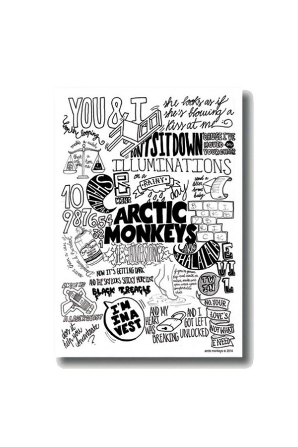 DEFFTER-Music of the Word Arctic Monkeys Hard Cover 14X20 Lined 96 Sheets Notepad 1