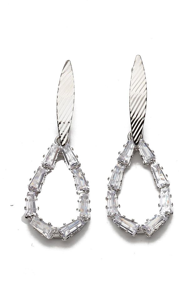 Modex-Baguette Stone Drop Earrings 1