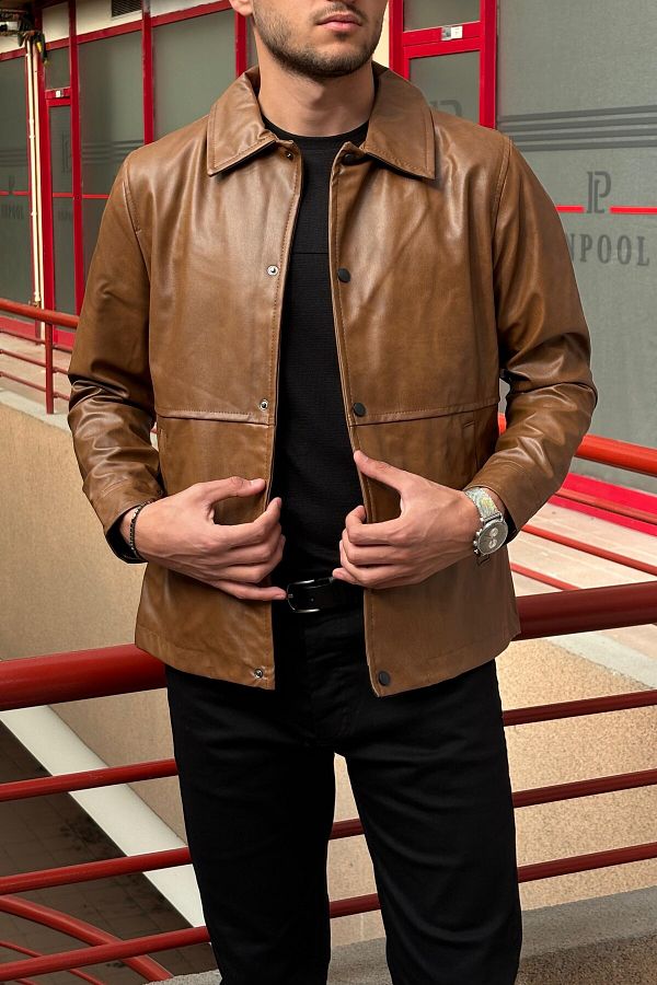Slim fit faux leather jacket new arrivals