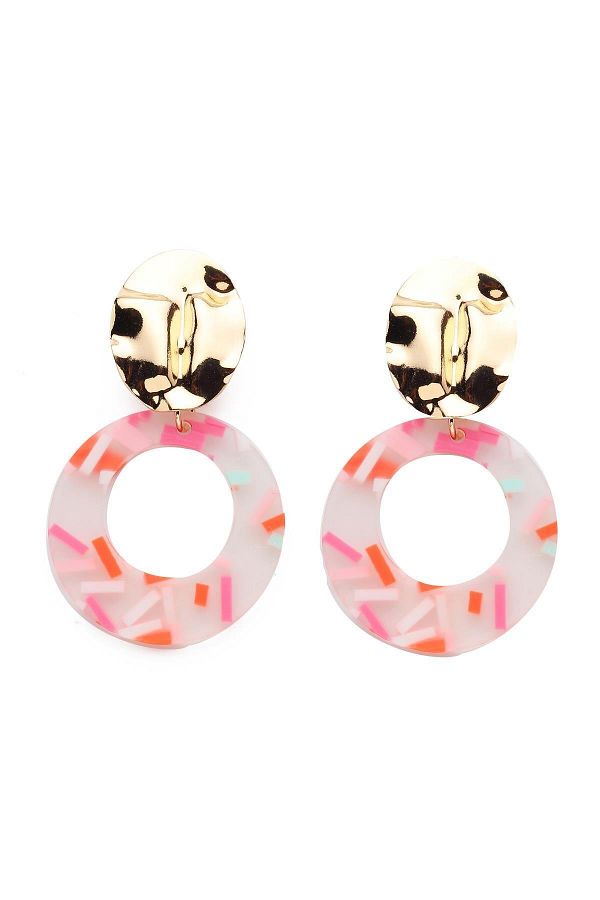 Modex-Patterned Transparent Round Earrings 1