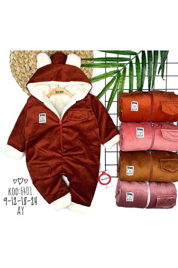 Murat Baby Pamuk Saray'dan Içi Welsoft Dışı Kadife Kapüşonlu Tulum