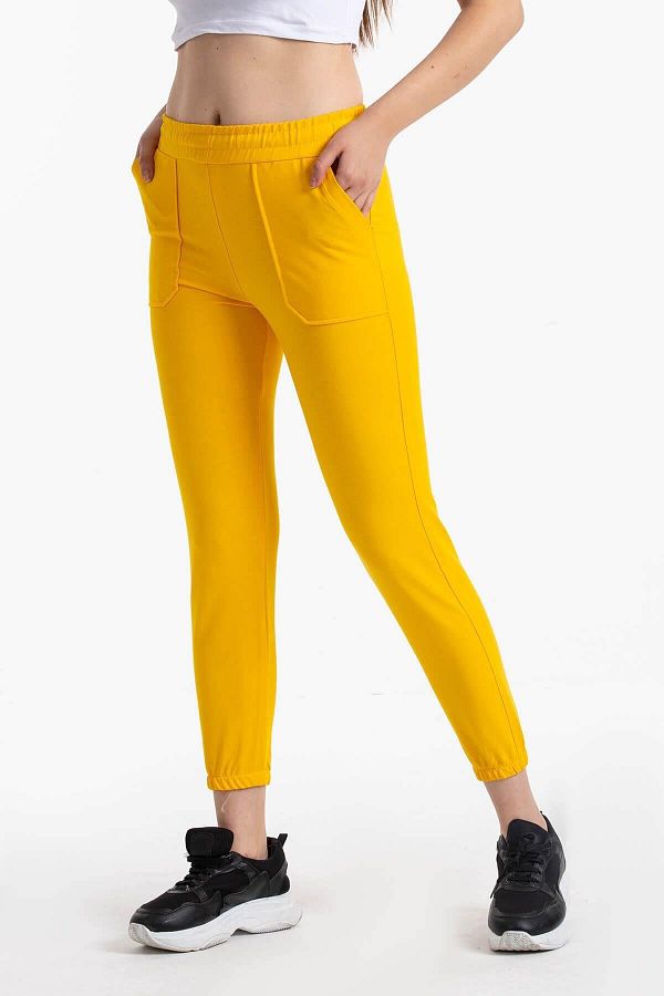 Mossta-Pantaloni de sport galben Jogger - Cu buzunar 1