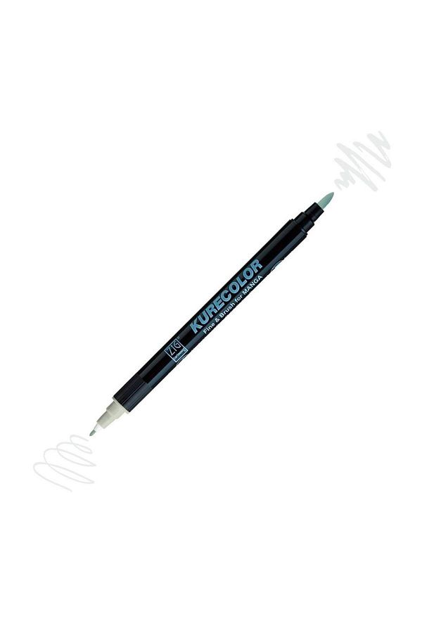 Zig-Kurecolor Mangaca Fine&Brush Double Sided Pen CNKC-2200 No 840 Green Gray 1 1