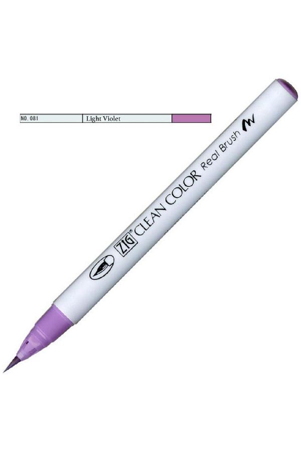 Zig-Clean Color Real Brush Rb-6000At 081 Light Violet Brush Tip Pen 1